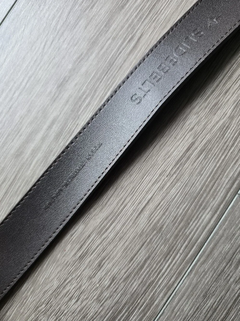 SlideBelts Brown Leather Ratchet Belt Adjustable No Hole Gunmetal Buckle Men's